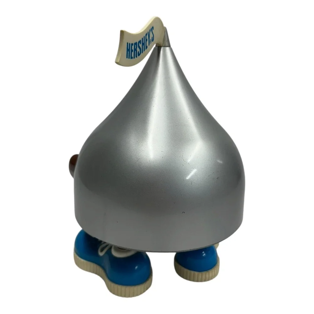 Vintage 1995 Hershey's Kisses Candy Dispenser Silver Blue Shoes
